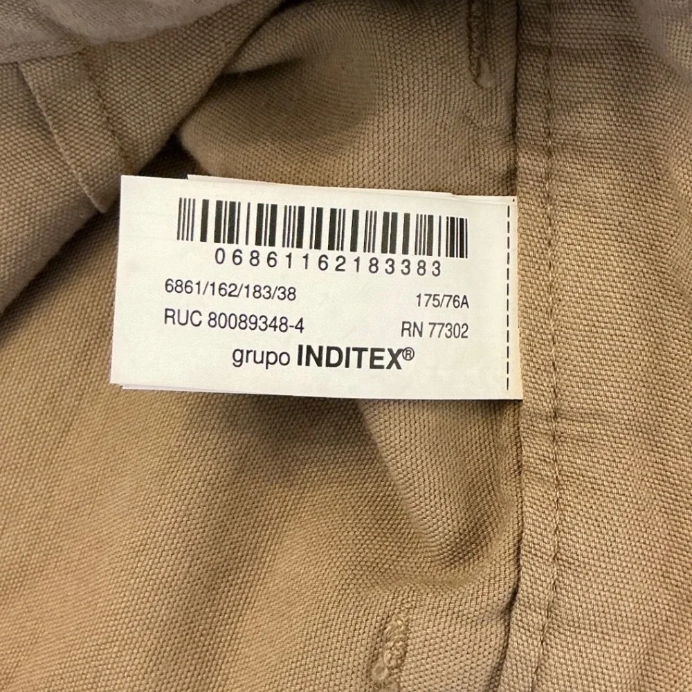 Zara Mens Tan‎ Linen Blend Utility Shorts Khaki Size 30 6861/162/183/38